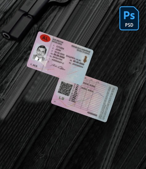 Albania Driving License (2015-present) PSD